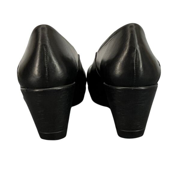 Dansko Rosaline Black Leather Slip On Comfort 3" Wedge Loafer Women 7/38 - Picture 8 of 10